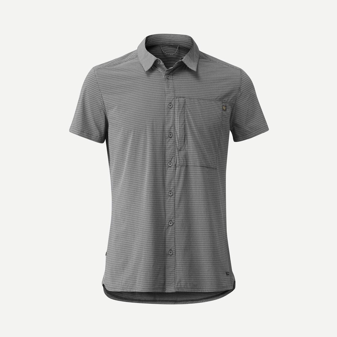Men short sleeved hiking shirt - NH500 Fresh, Grey, No Color, large image number 3