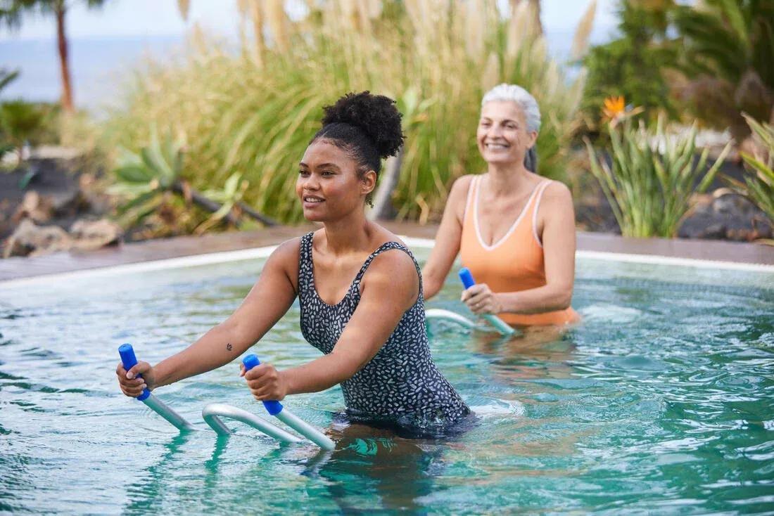 BLACK Women's 1-piece Aquafit Shorty Swimsuit Doli Alm, No Color, large image number 4