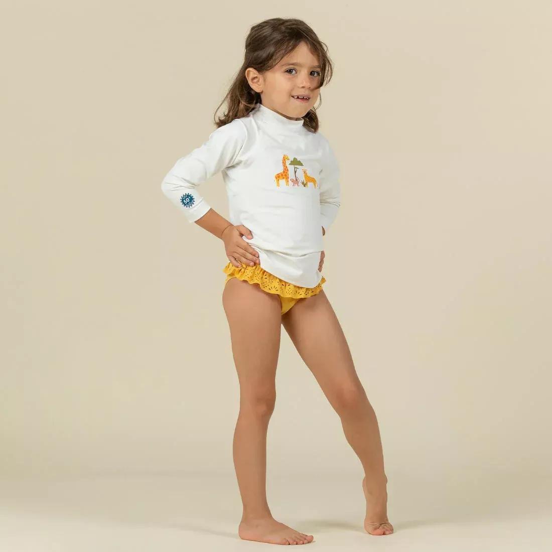 Kids Unisex Long-Sleeve Uv-Protection T-Shirt, White, No Color, large image number 2