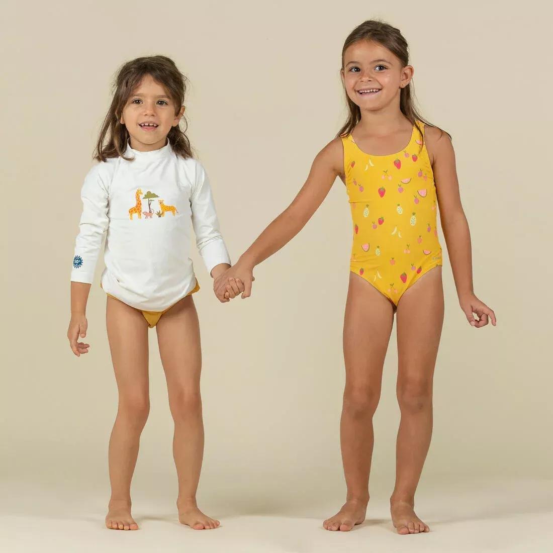 Kids Unisex Long-Sleeve Uv-Protection T-Shirt, White, No Color, large image number 3