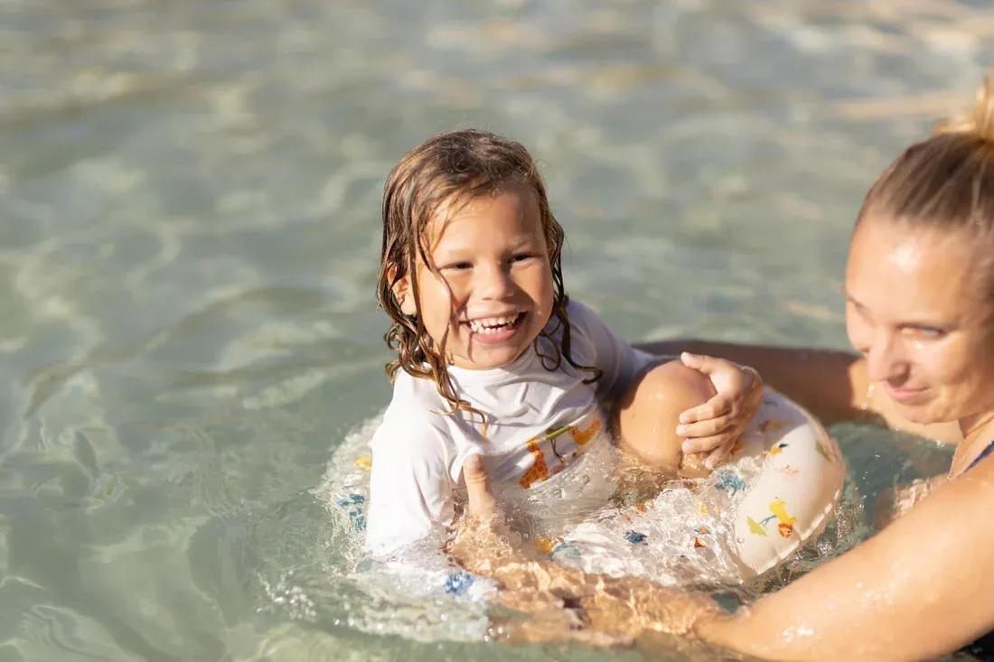 Kids Unisex Long-Sleeve Uv-Protection T-Shirt, White, No Color, large image number 7