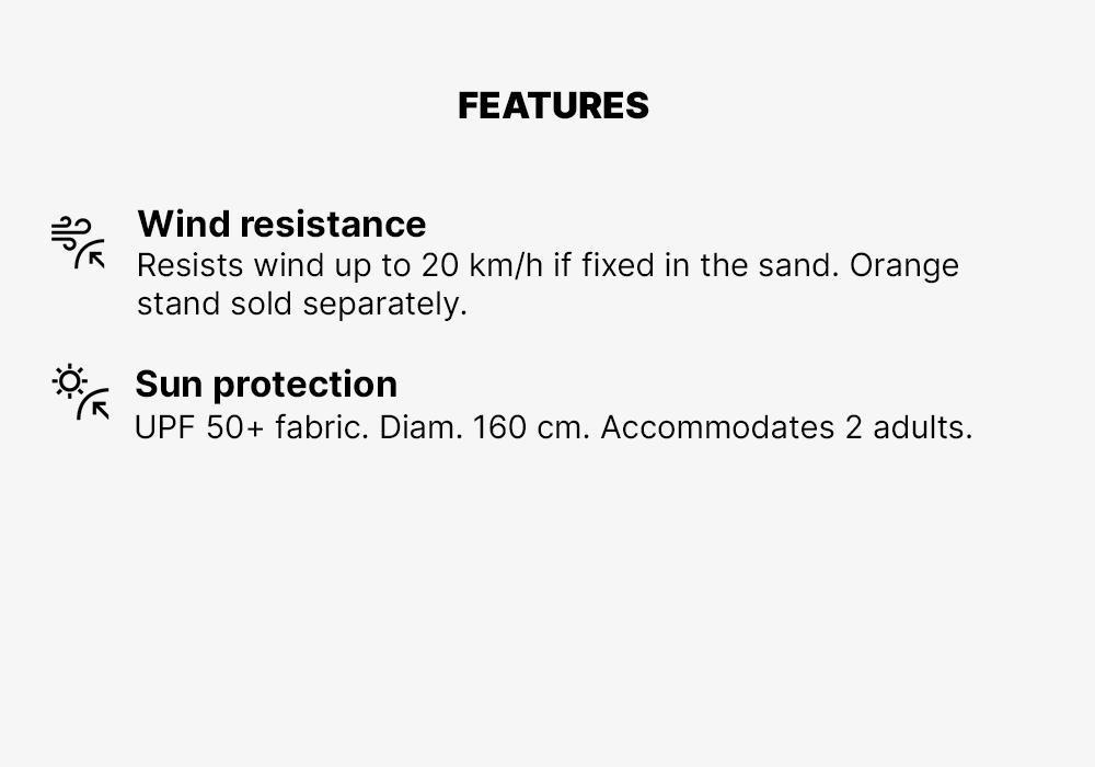 Paruv 160 Beach Parasol - Upf 50+ 2 Places, Blue, No Color, medium