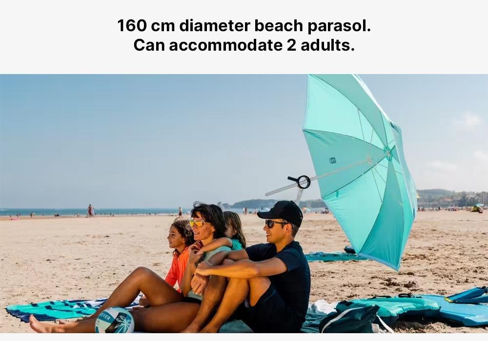 Paruv 160 Beach Parasol - Upf 50+ 2 Places, Blue, No Color, medium