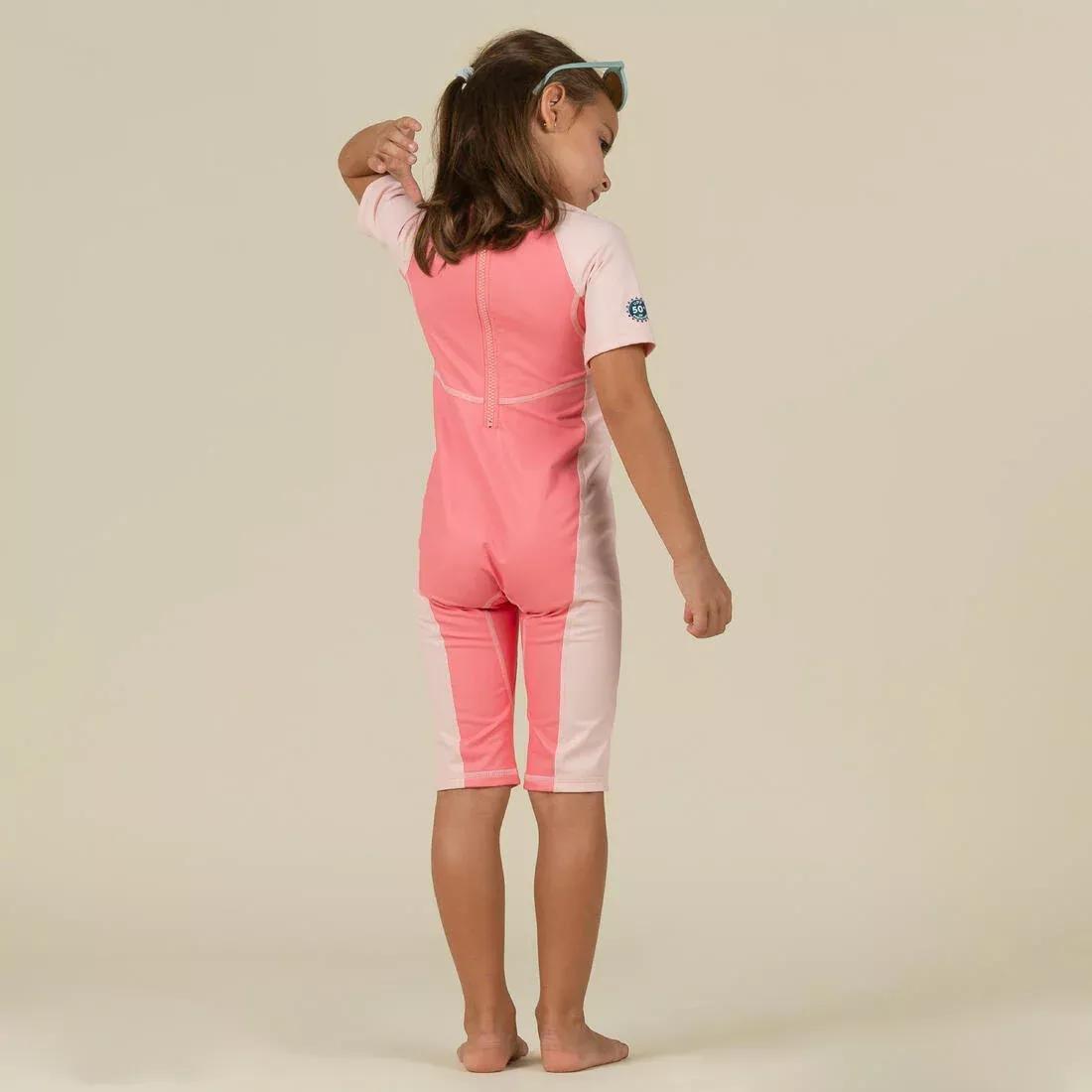 Kids Girls UV Protection Wetsuit Kloupi - Rainbow Print, Pink, , large image number 1