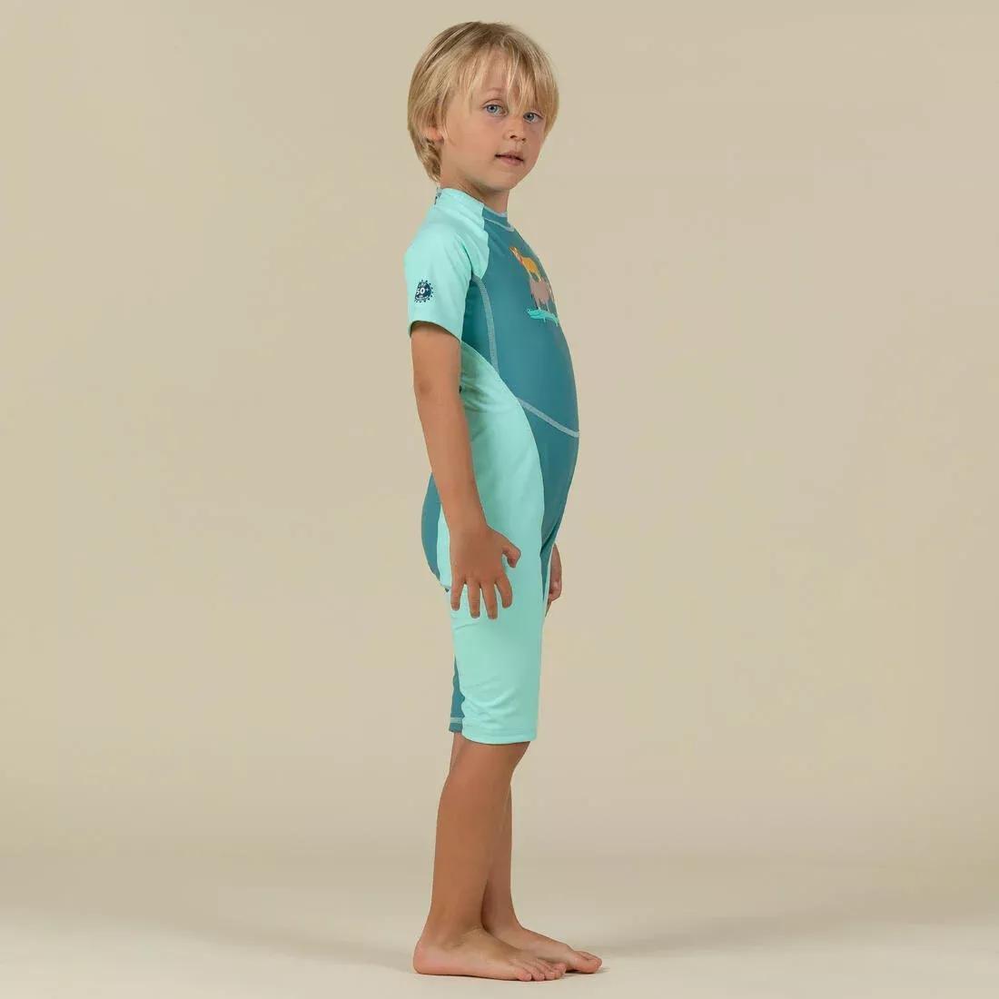 Kids Girls Uv Protection Wetsuit Kloupi - Panda Print, Blue, , large image number 3
