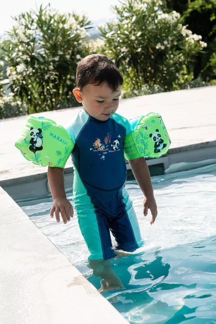 Kids Girls Uv Protection Wetsuit Kloupi - Panda Print, Blue, , large image number 13