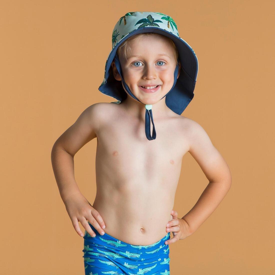 Kids Unisex Reversible Anti-Uv Hat, Yellow, , large image number 2