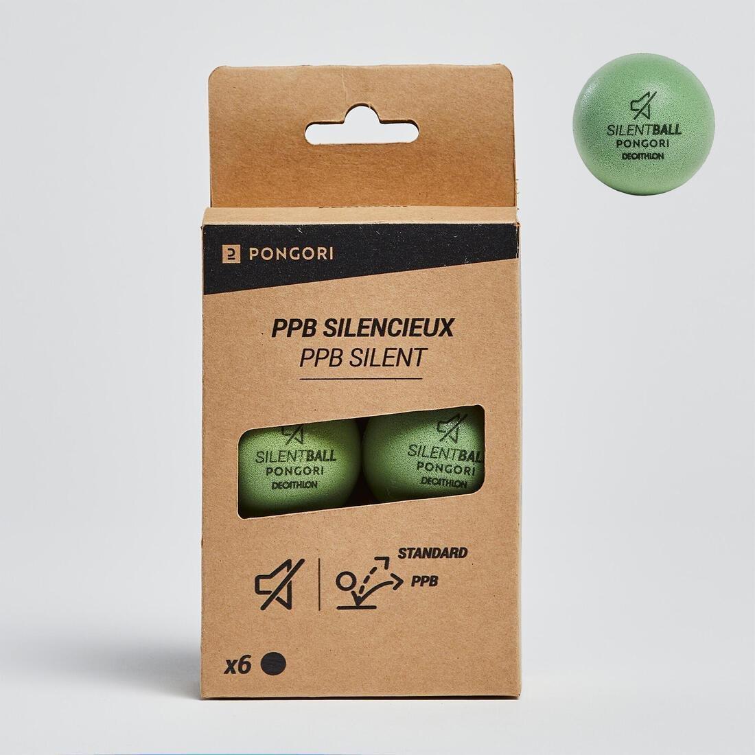 Silent Foam Table Tennis Ball - PPF 100 Silent - Set Of 6, Green, No Color, medium
