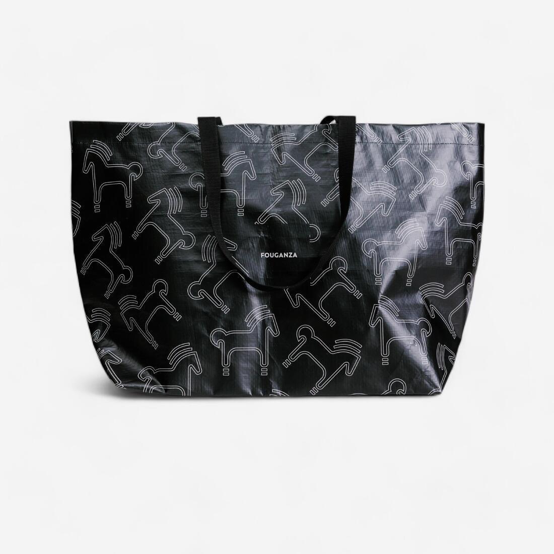 Horse Riding Tote Bag, Black, No Color, large image number 1