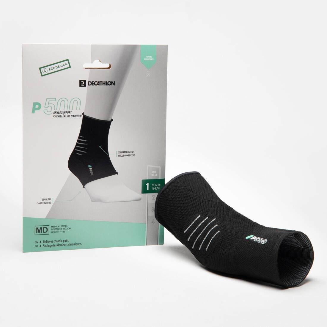 Unisex Ankle Support - P500, Black, , large image number 2