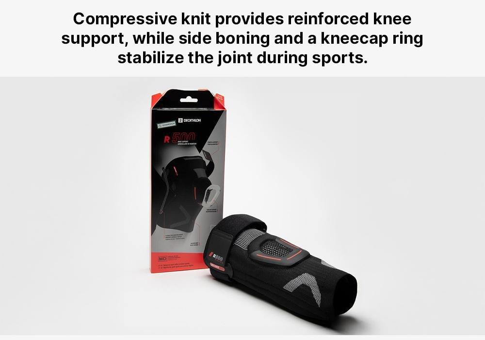 Unisex Right/Left Knee Ligament Brace - R500, Black, No Color, medium