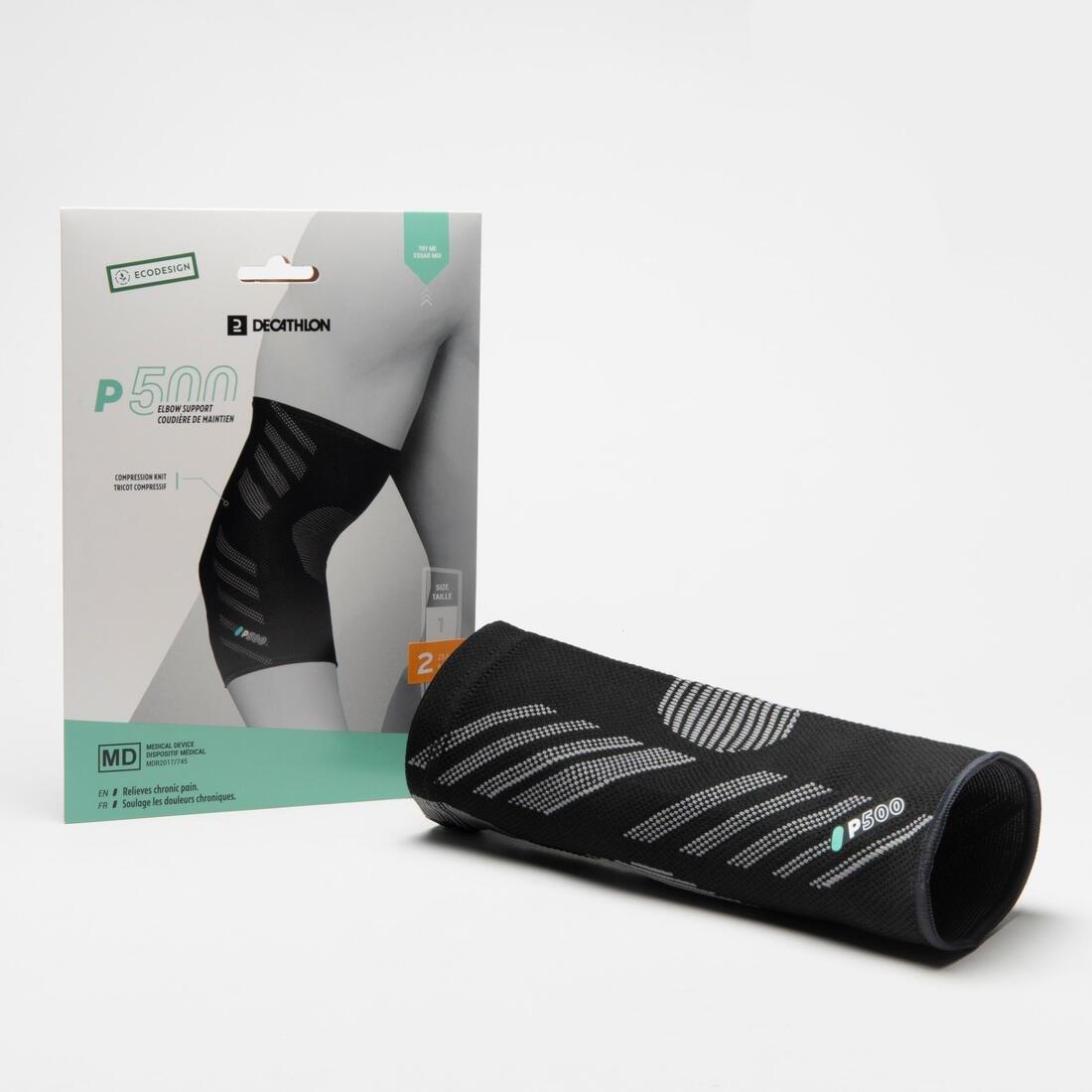 Unisex Elbow Brace - P500, Black, No Color, large image number 2