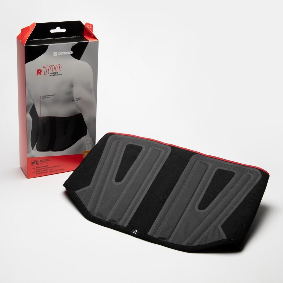 Unisex Lumbar Brace - R100, Black, No Color, medium