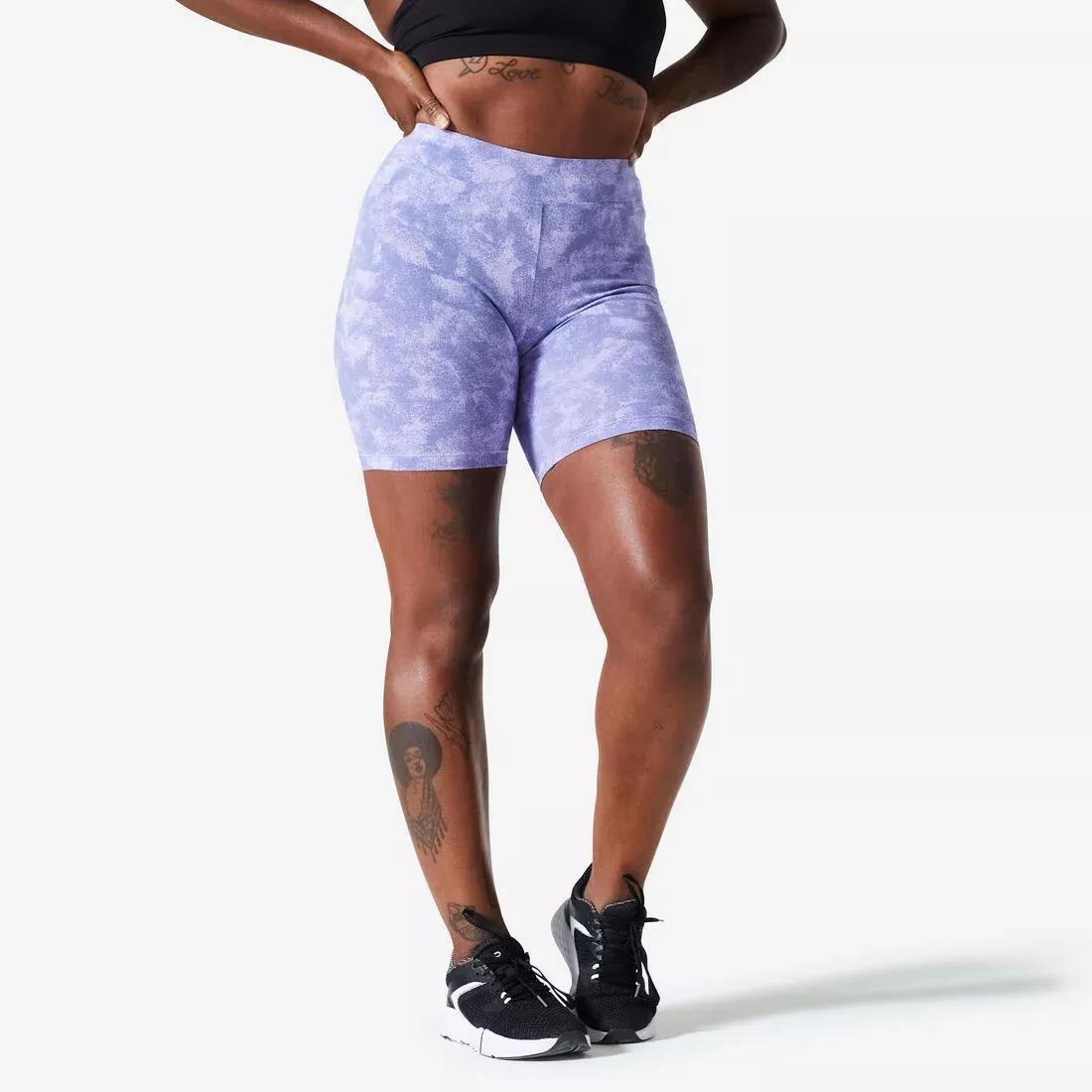 Women Fitness Cycling Shorts, Purple, , medium