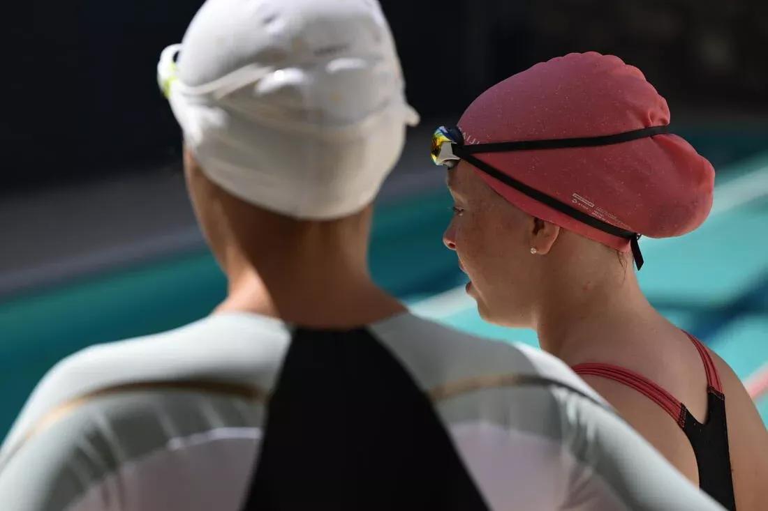 POMELO PINK Silicone swimming cap - One size - Long hair, No Color, large image number 3