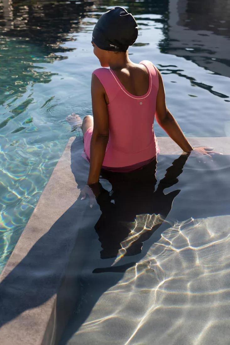 Silicone Swimming Cap - One Size Long Hair, Black, No Color, large image number 2