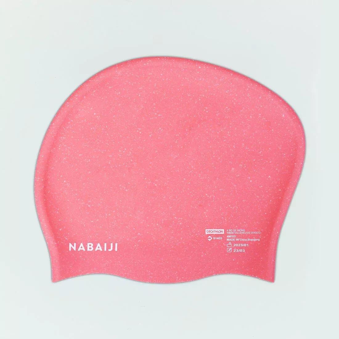 Silicone Swimming Cap - One Size Long Hair, Black, No Color, large image number 9
