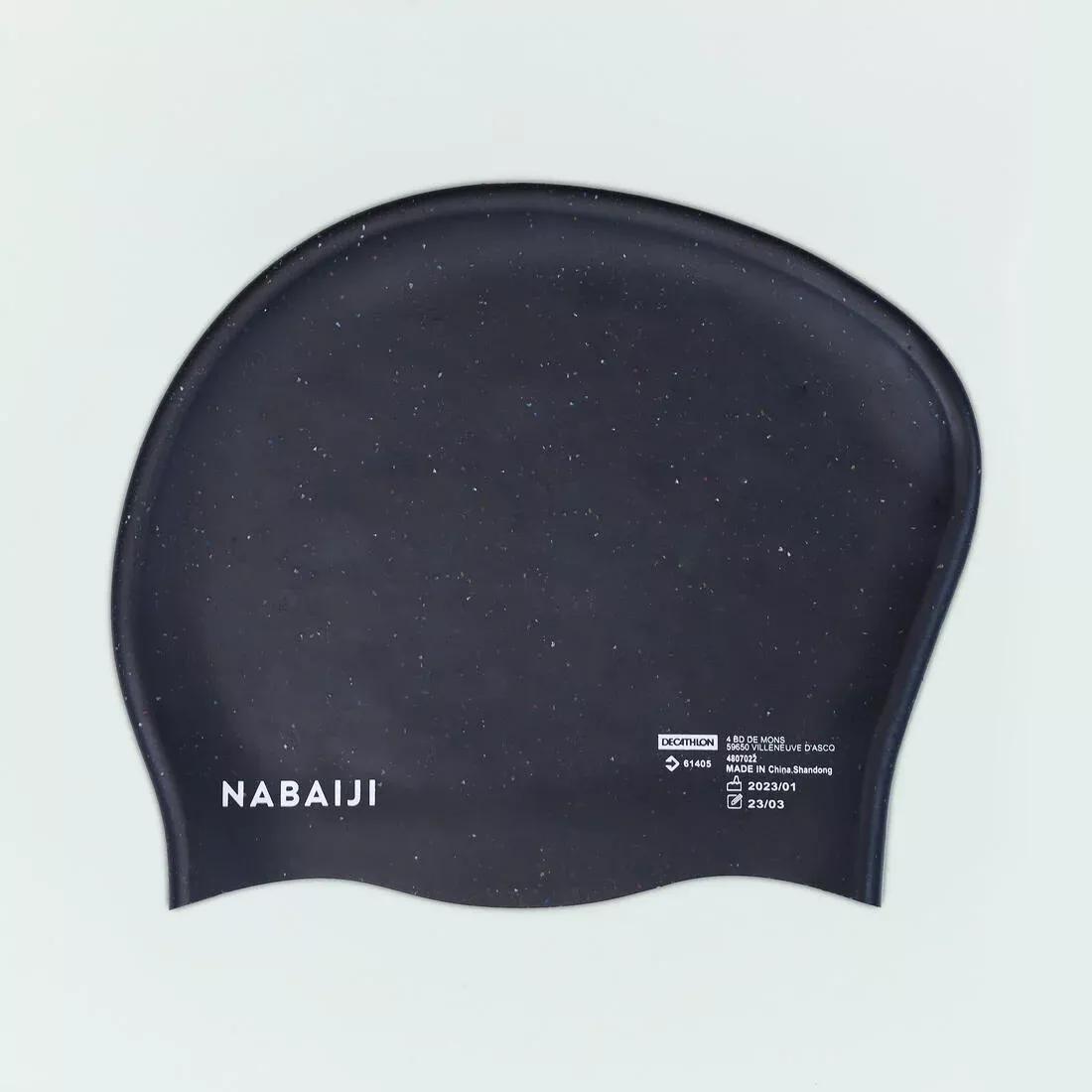 Silicone Swimming Cap - One Size Long Hair, Black, No Color, large image number 14
