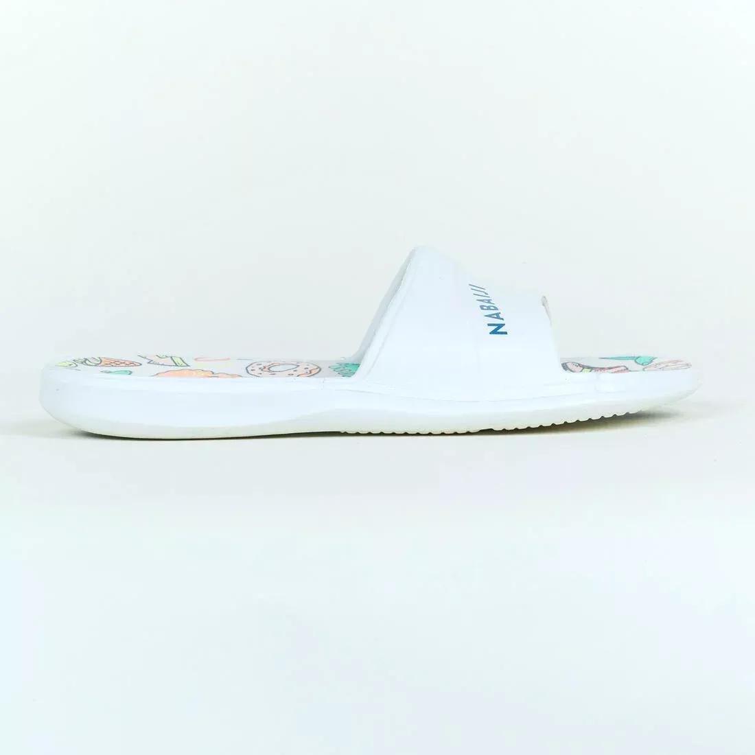 Kids Pool Derby Printed Sandals Slap - 500, White, , large image number 0