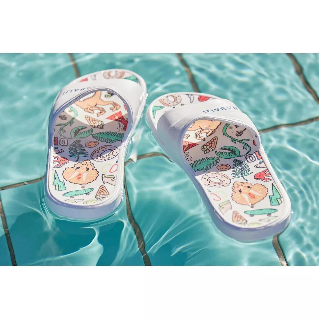 NABAIJI - Kids Pool Derby Printed Sandals Slap - 500, White