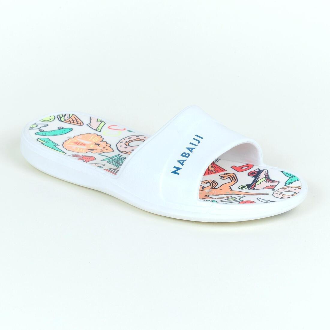 NABAIJI - Kids Pool Derby Printed Sandals Slap - 500, White
