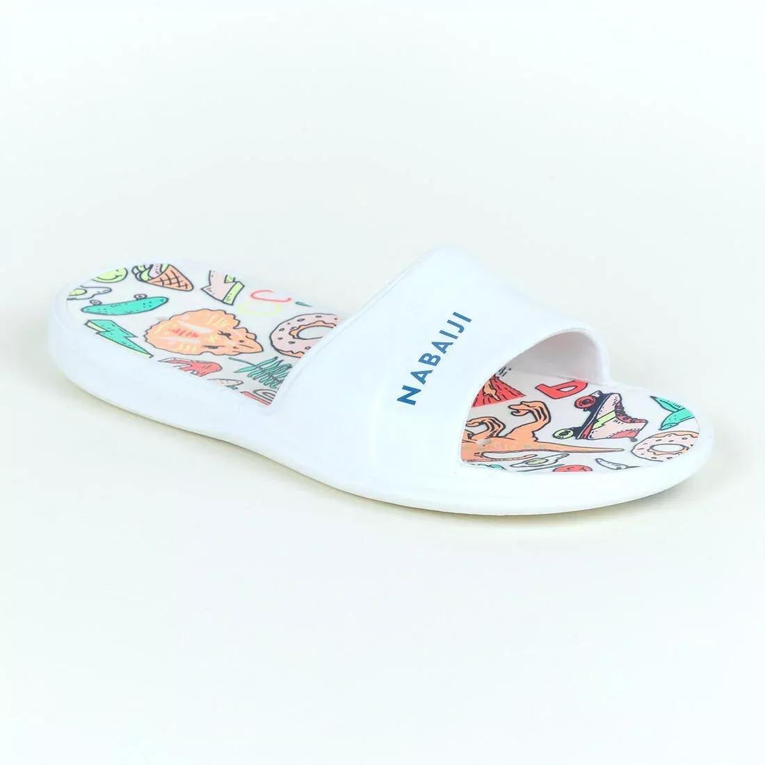 Kids Pool Derby Printed Sandals Slap - 500, White, , large image number 9