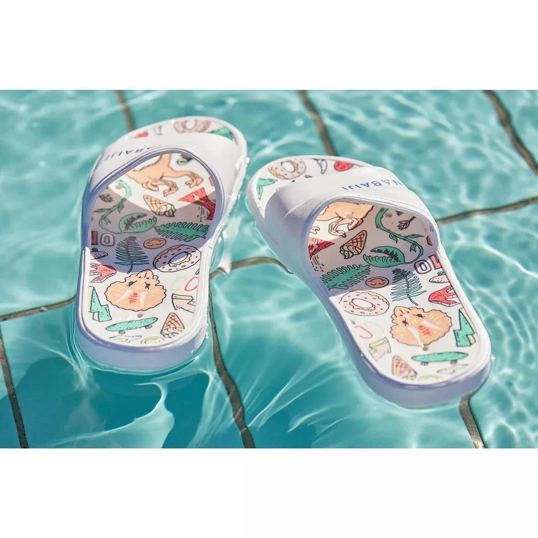 Kids Pool Derby Printed Sandals Slap - 500, White, , large image number 11
