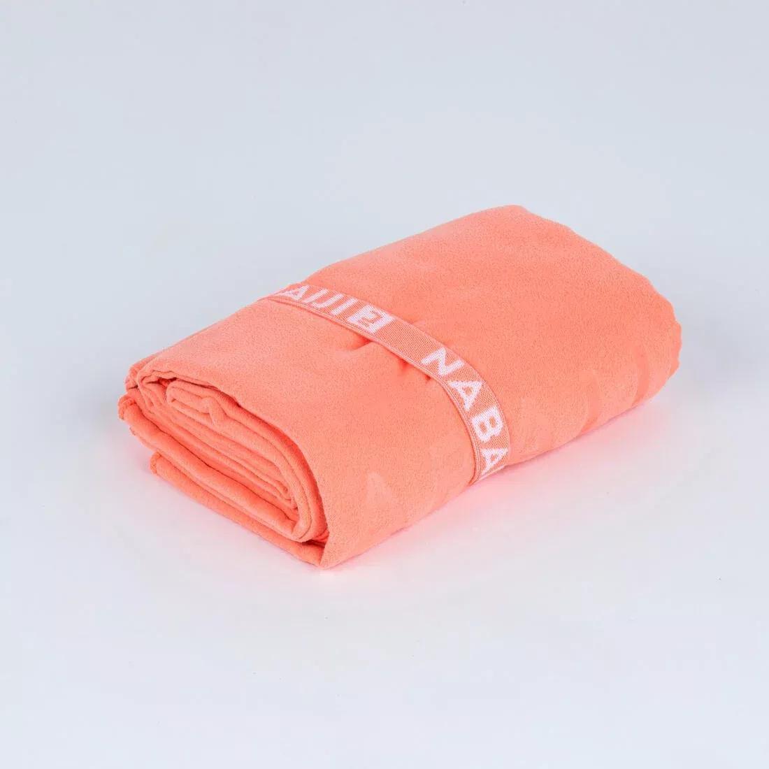 Swimming Microfibre Towel - Size L 80 X 130 Cm, Orange, No Color, large image number 9