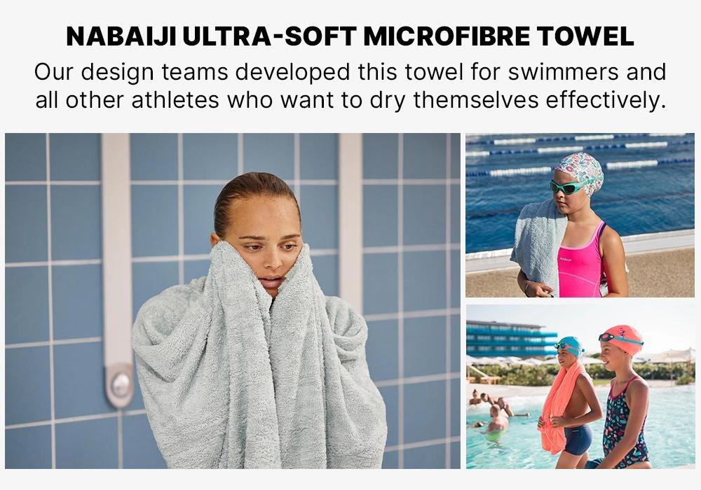 Swimming Ultra-Soft Microfibre Towel - Size Xl 110 X 175 Cm, Green, No Color, medium