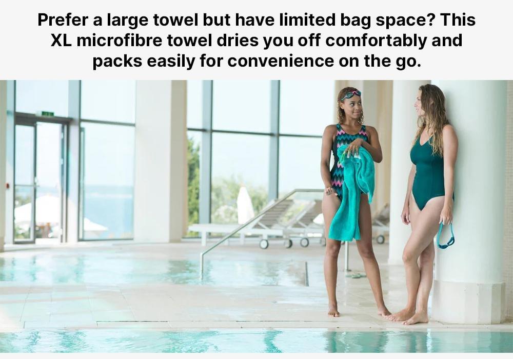 Swimming Ultra-Soft Microfibre Towel - Size Xl 110 X 175 Cm, Green, No Color, medium