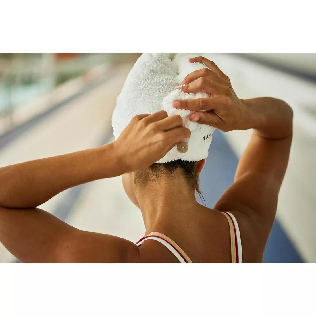 Swimming Soft Microfibre Hair Towel, White, No Color, large image number 10