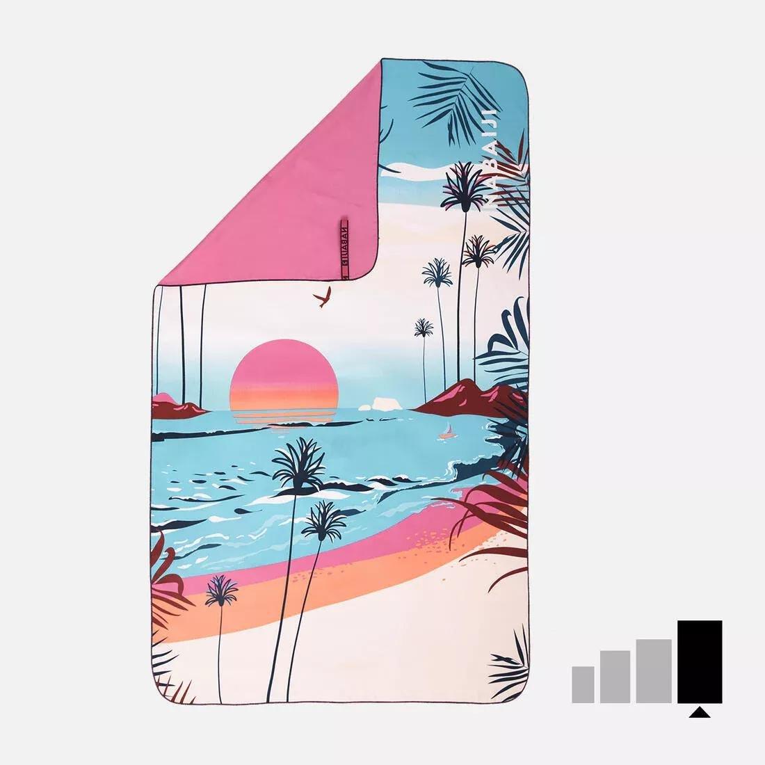 SORBET GREEN Microfibre Swimming Towel Size XL 110 x 175 cmPrint, No Color, large image number 1