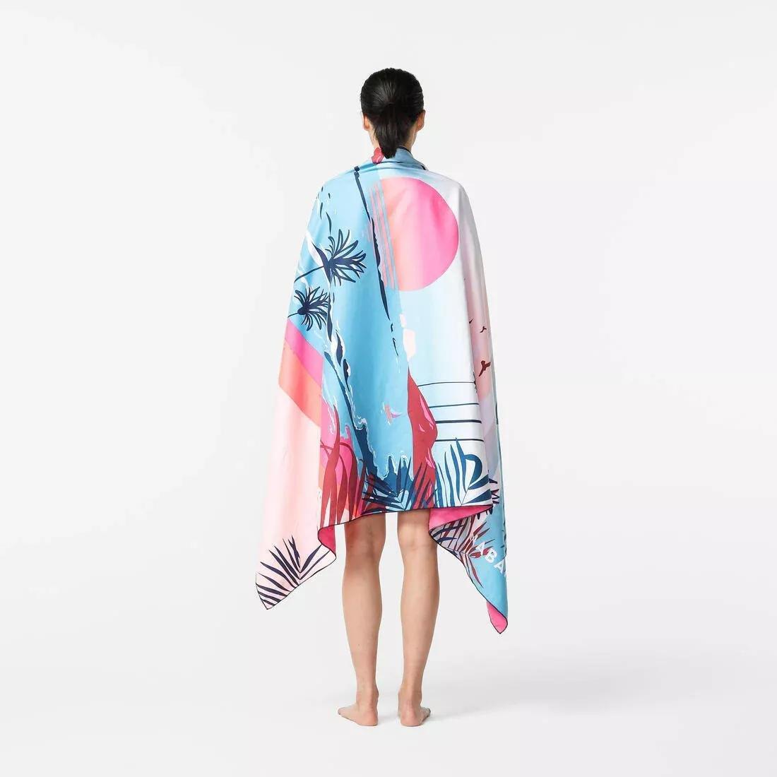 SORBET GREEN Microfibre Swimming Towel Size XL 110 x 175 cmPrint, No Color, large image number 5