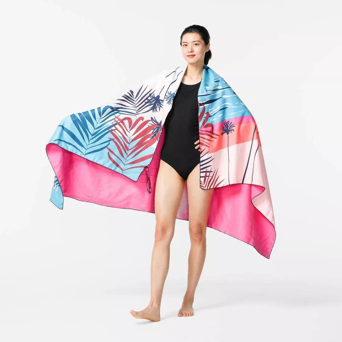 SORBET GREEN Microfibre Swimming Towel Size XL 110 x 175 cm - Print, No Color, large image number 8