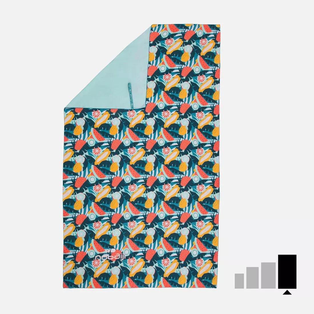 SORBET GREEN Microfibre Swimming Towel Size XL 110 x 175 cm - Print, No Color, large image number 10