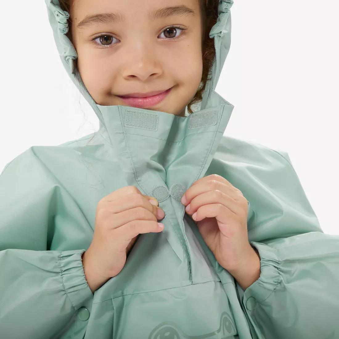 Kids Unisex waterproof hiking poncho - MH100, Green, No Color, large image number 6
