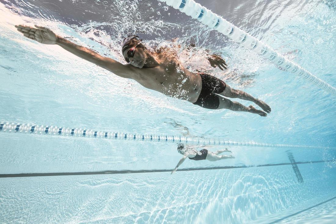 Unisex Clear Lenses Swimming Goggles - Spirit Size L, Navy Blue, No Color, medium