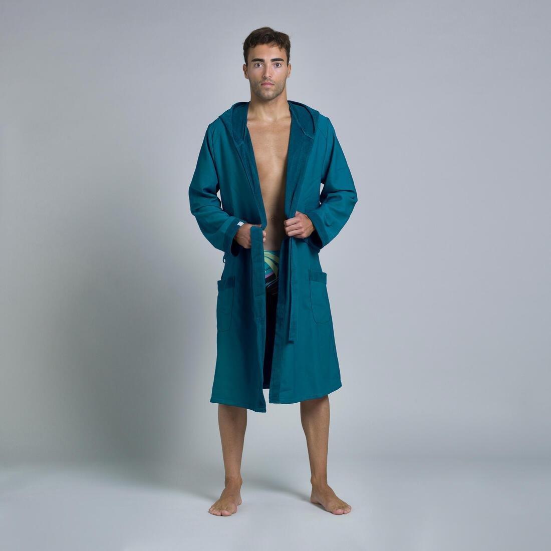 WATKO - Men Compact Pool Bathrobe, Blue