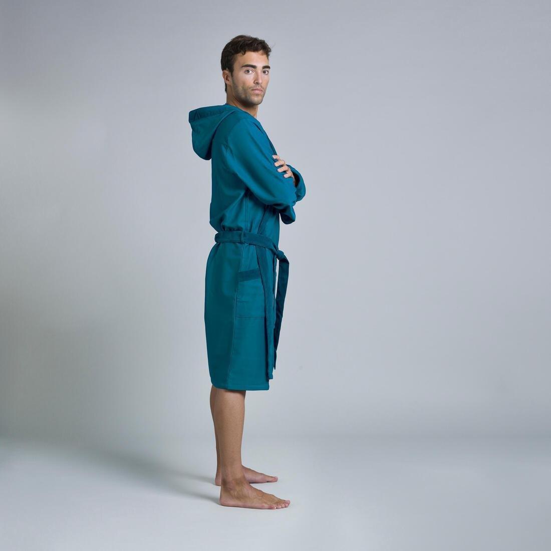 WATKO - Men Compact Pool Bathrobe, Blue