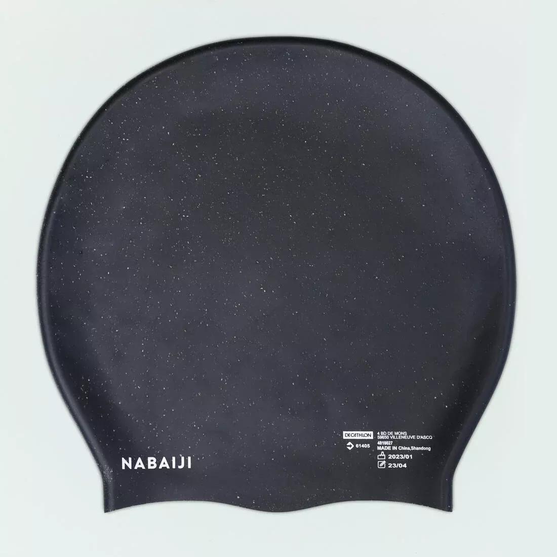 Silicone Swimming Cap - One Size - Thick Hair, Black, No Color, large image number 2