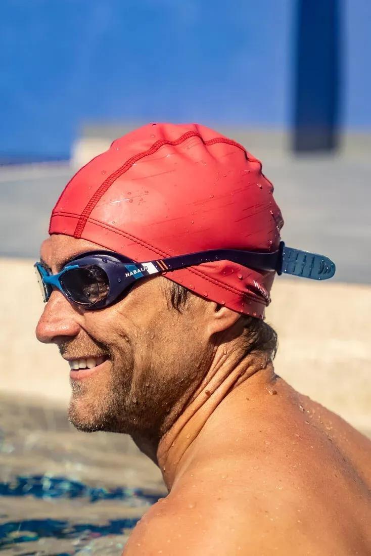 RED Coated mesh swim cap - Printed fabric - Size M - Diag Rubi, No Color, large image number 4