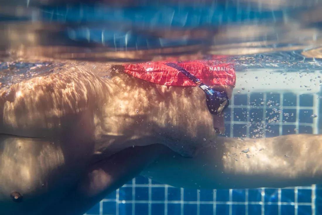 RED Coated mesh swim cap - Printed fabric - Size M - Diag Rubi, No Color, large image number 5