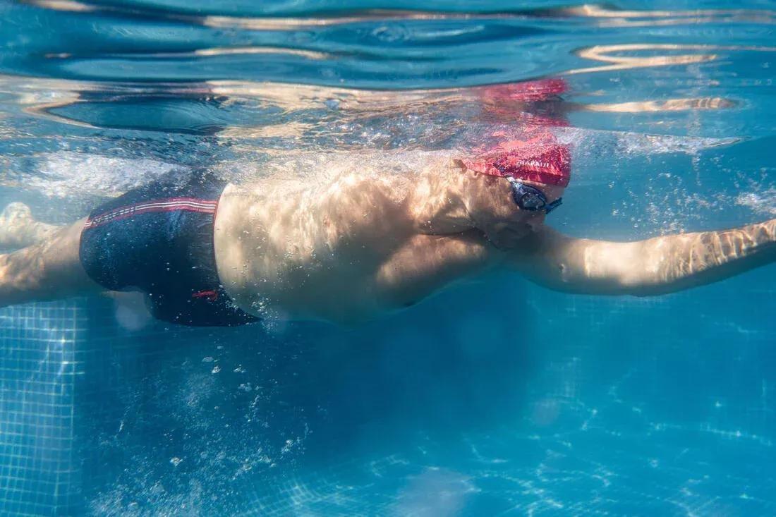 RED Coated mesh swim cap - Printed fabric - Size M - Diag Rubi, No Color, large image number 6