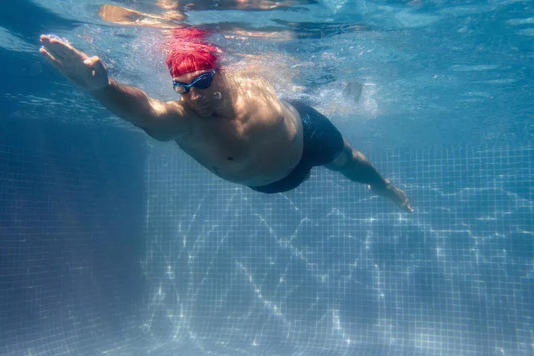 RED Coated mesh swim cap - Printed fabric - Size M - Diag Rubi, No Color, large image number 11