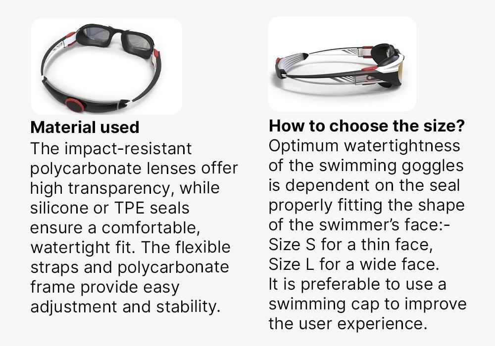 Swimming Goggles Turn Size L Smoked Lenses, Black, No Color, large image number 17