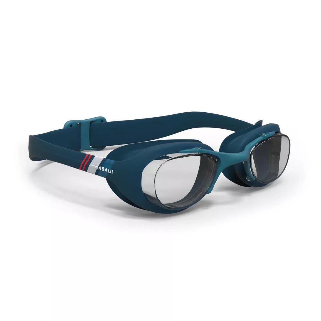 Unisex Swimming Goggles - Clear Lenses - Xbase 100 Print, Navy, No Color, large image number 0
