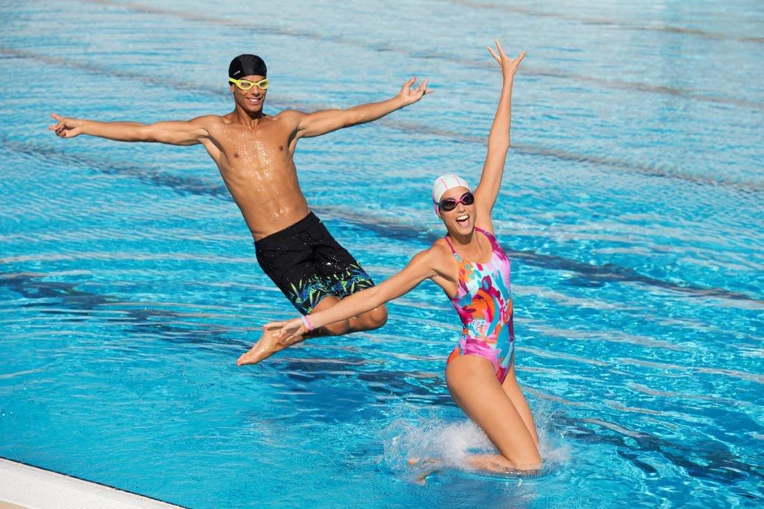 Unisex Swimming Goggles - Clear Lenses - Xbase 100 Print, Navy, No Color, large image number 4
