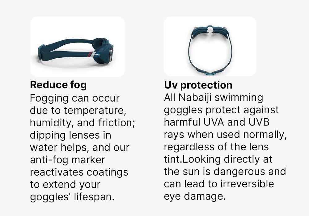 Unisex Swimming Goggles - Clear Lenses - Xbase 100 Print, Navy, No Color, large image number 17