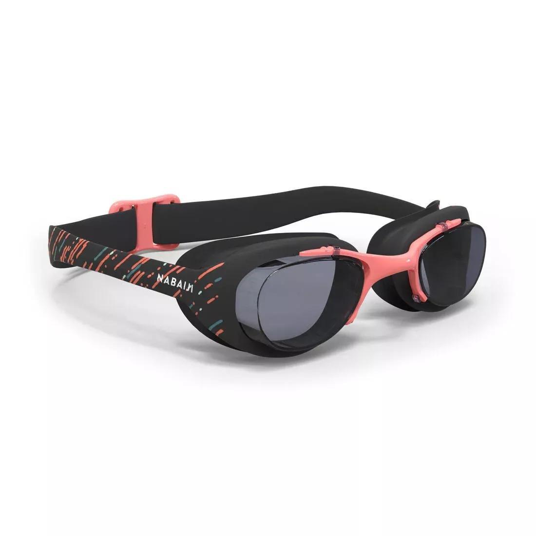 Xbase 100 Print Adult Swimming Goggles - Clear Lenses - Mike, Black, No Color, medium