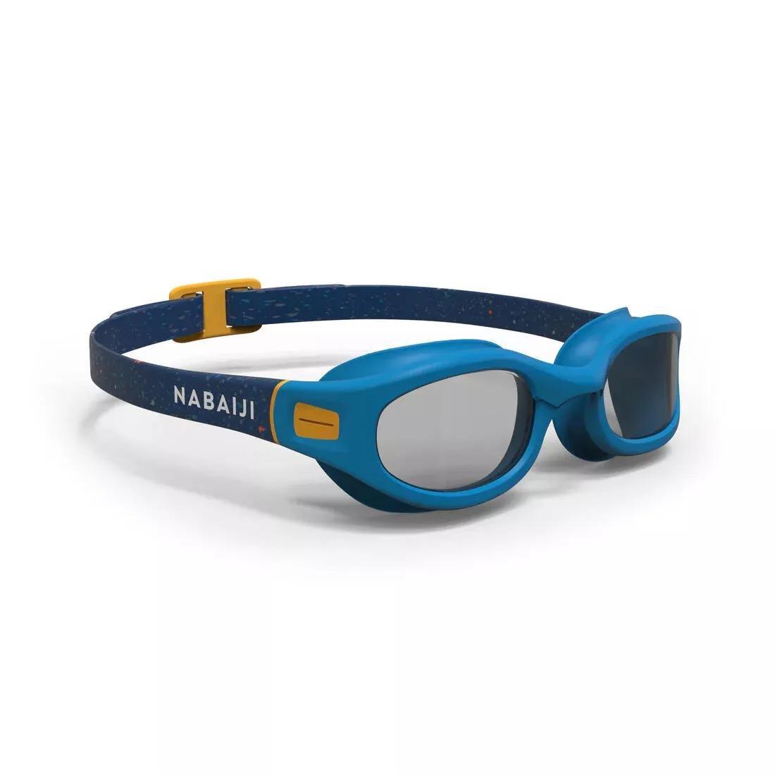 Kids Boys Swimming Goggles - Soft 100 - Size S - Clear Lenses, Blue, No Color, medium